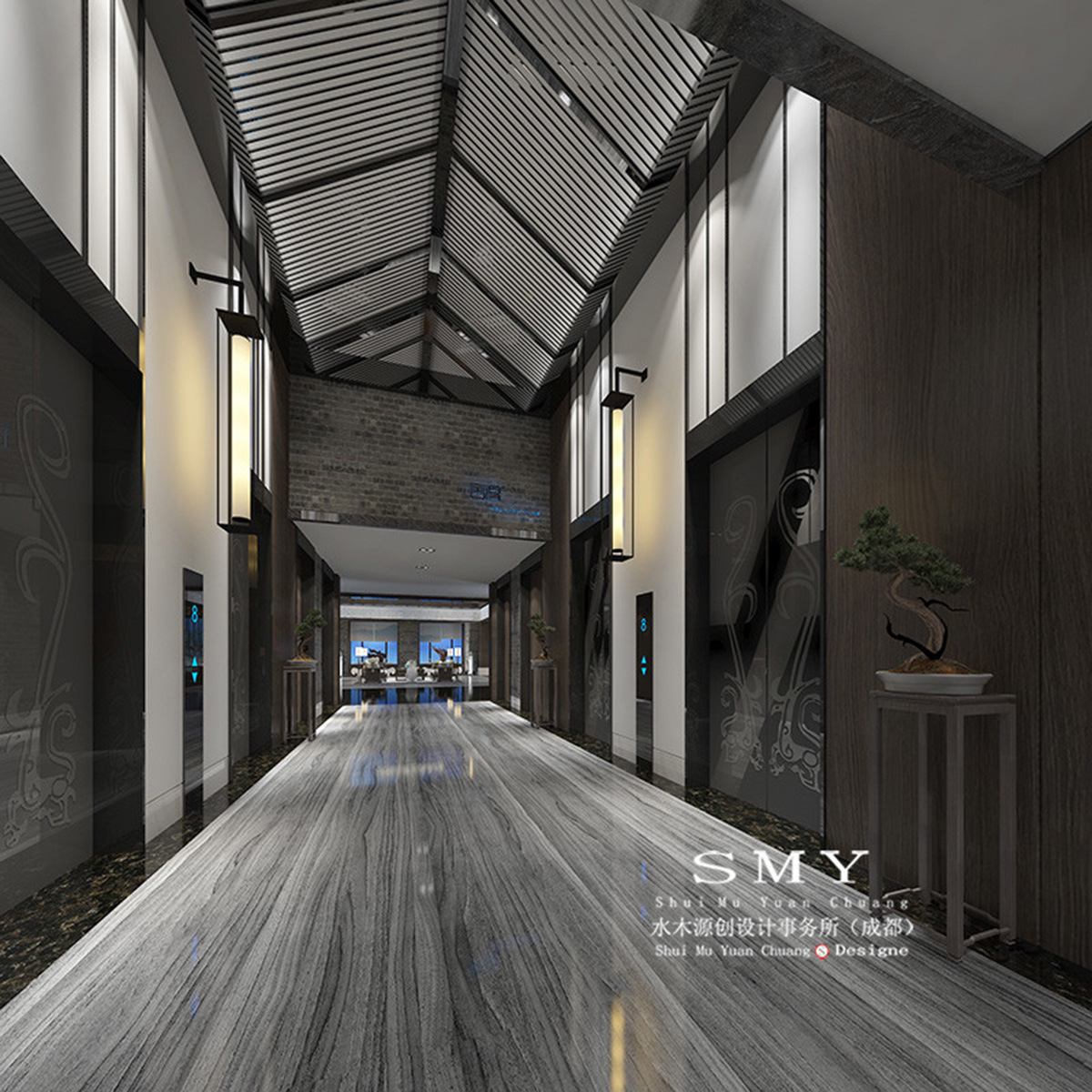 酒店電梯口裝飾設計