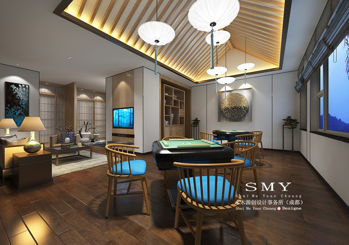 成都酒店設計，酒店棋牌室裝修設計麻將是設計