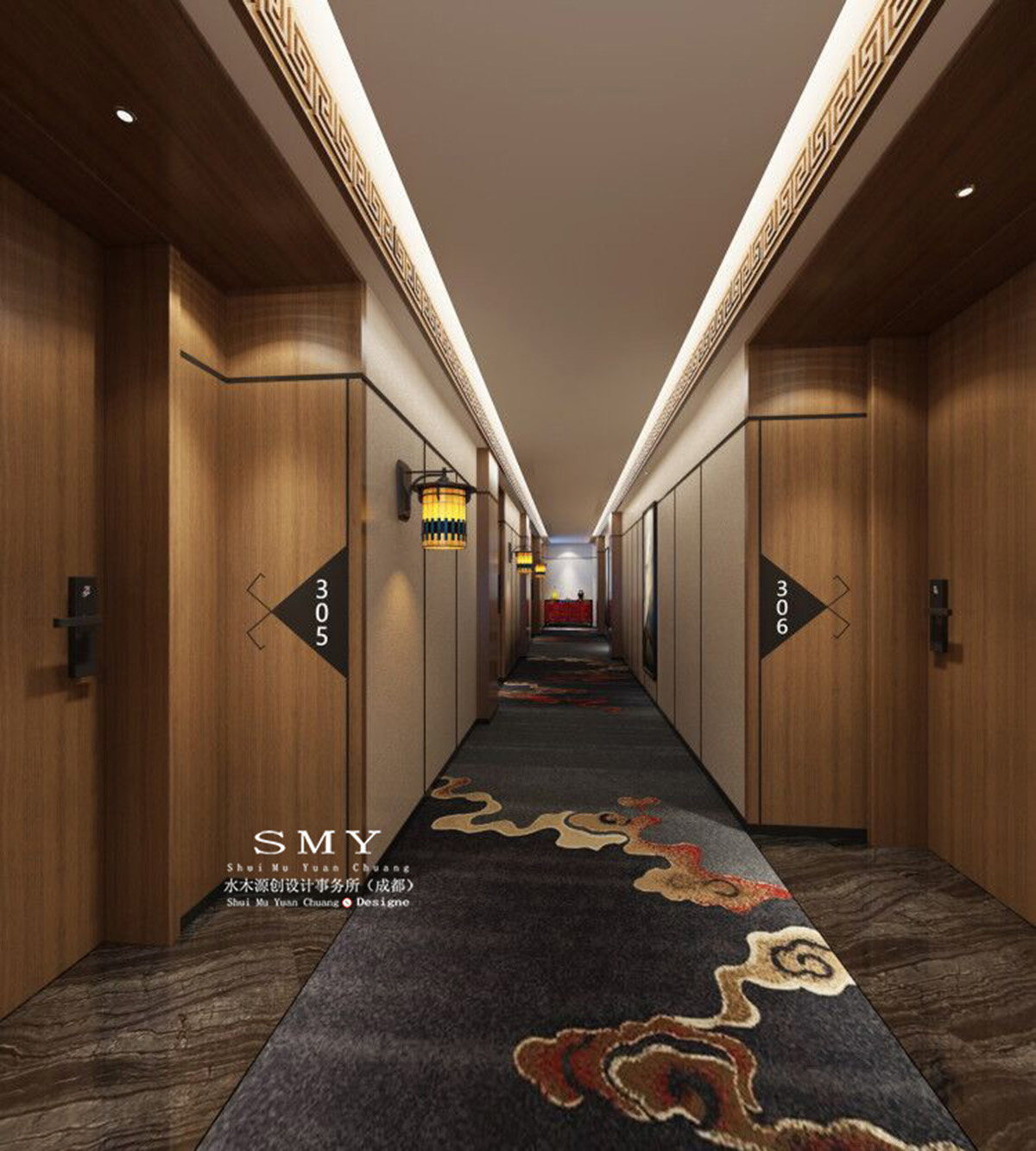 酒店過道設(shè)計(jì)，走廊效果圖