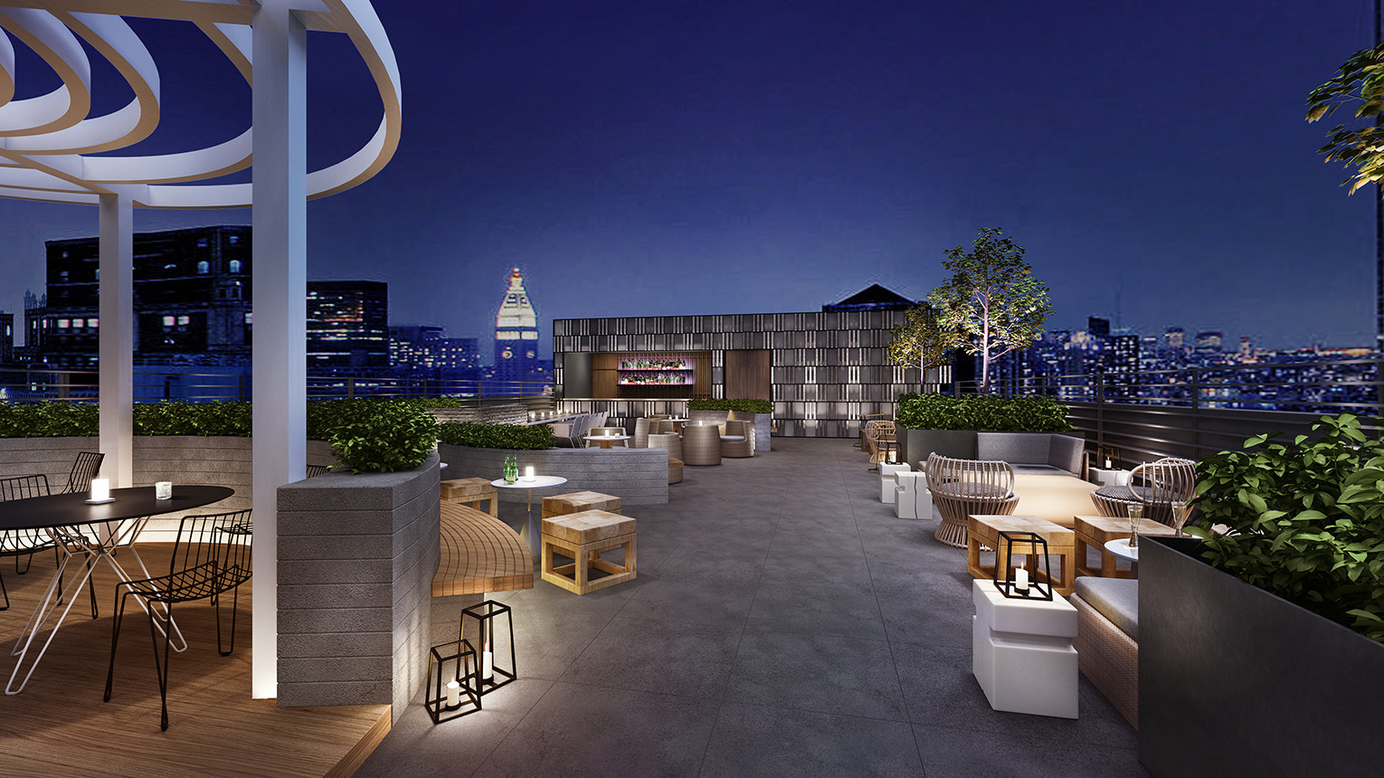 酒店頂層設計，休閑區(qū)域水吧