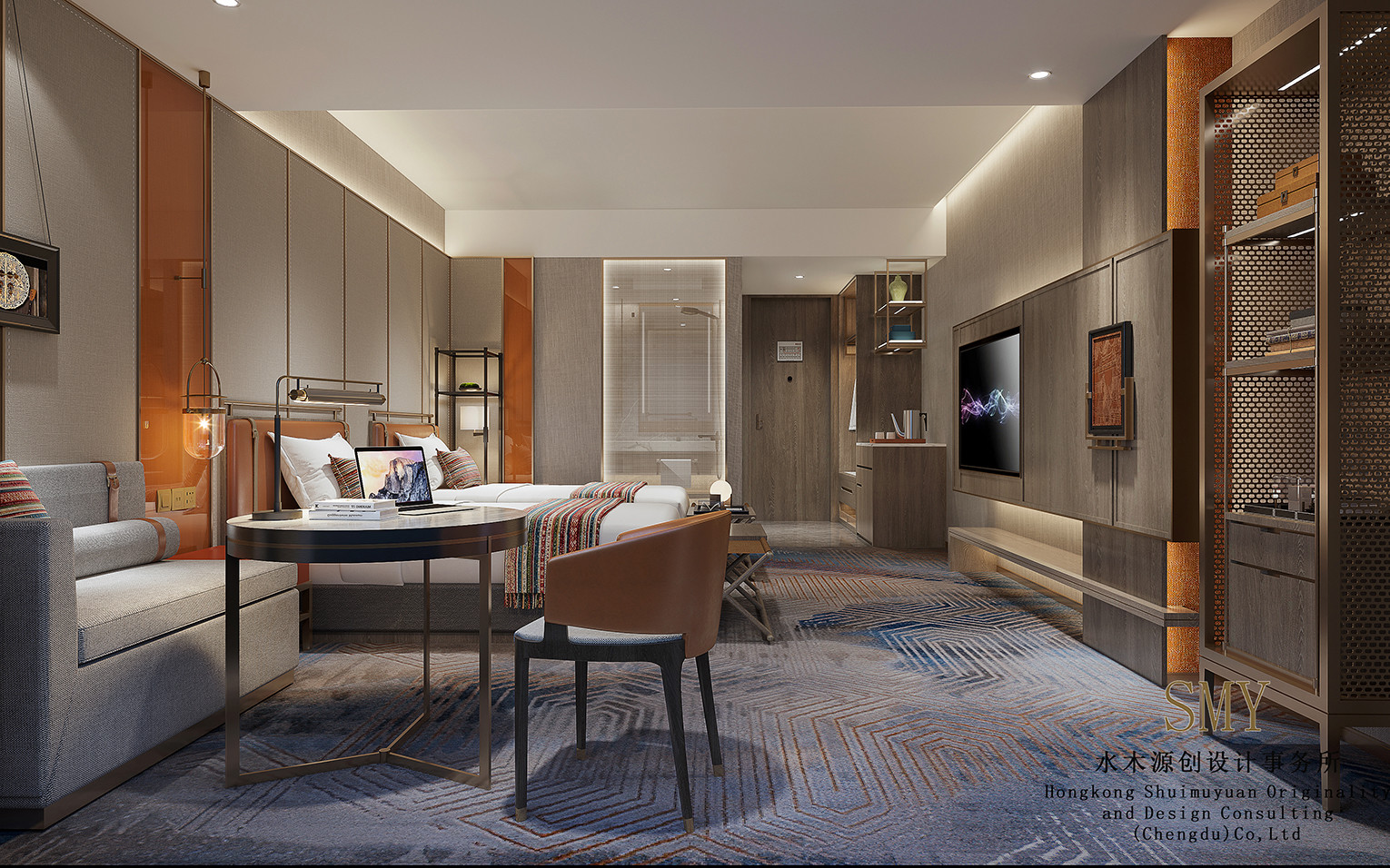 酒店樣板間設(shè)計、酒店臥室設(shè)計、稻城酒店計項目案例