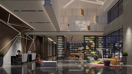 成都酒店設(shè)計公司，酒店設(shè)計打造效果方案，客廳整體設(shè)計效果